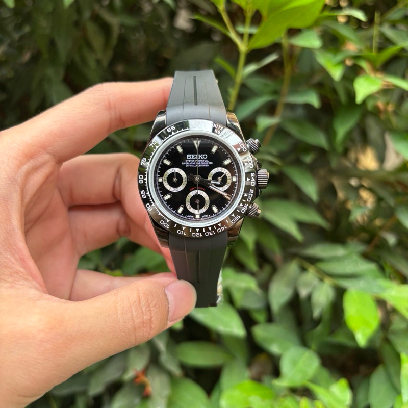 Jual Jam Tangan Seiko Mod Daytona Black Edition Chronograph