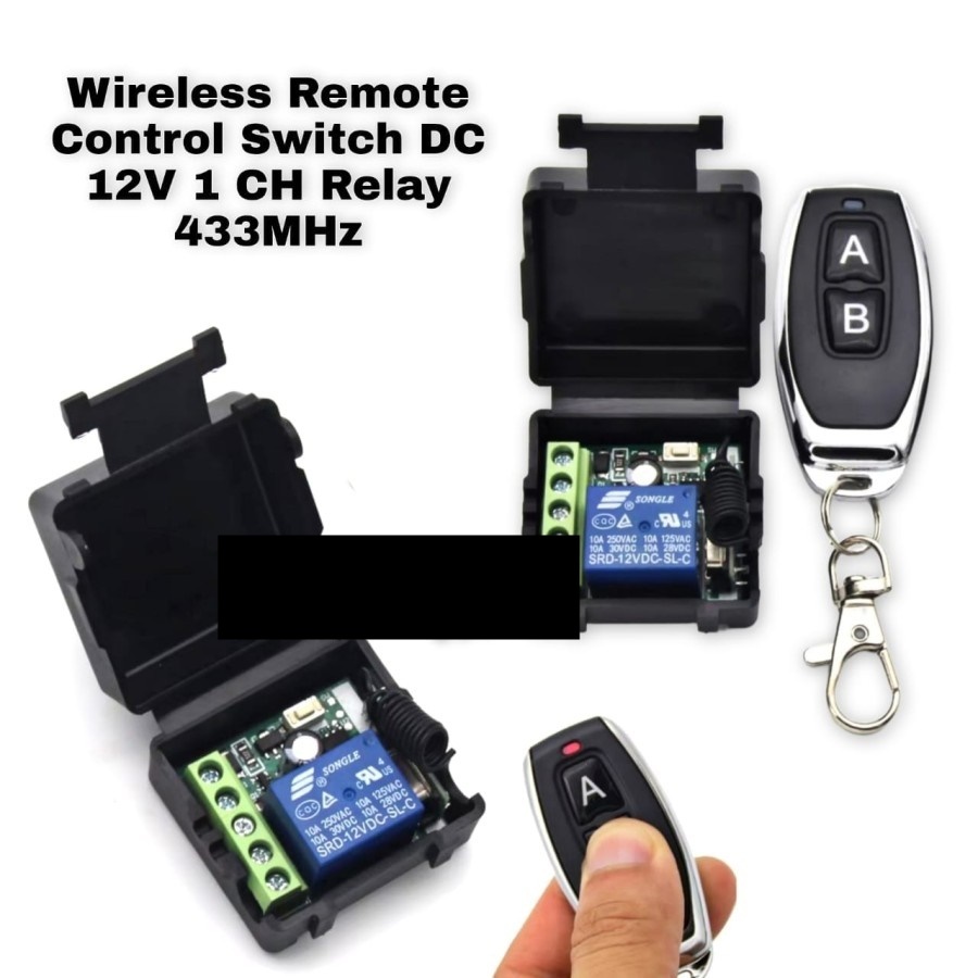 Jual Wireless Remote Control Switch DC 12V 1 CH Relay 433MHz | Shopee ...