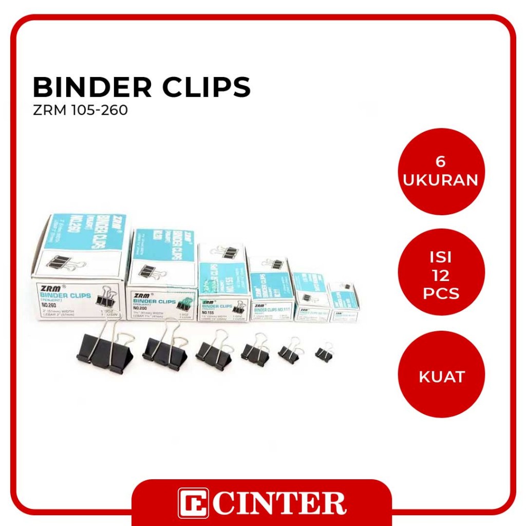 Jual ZRM - BINDER PAPER CLIP / PENJEPIT KERTAS HITAM ZRM UKURAN VARIAN ...