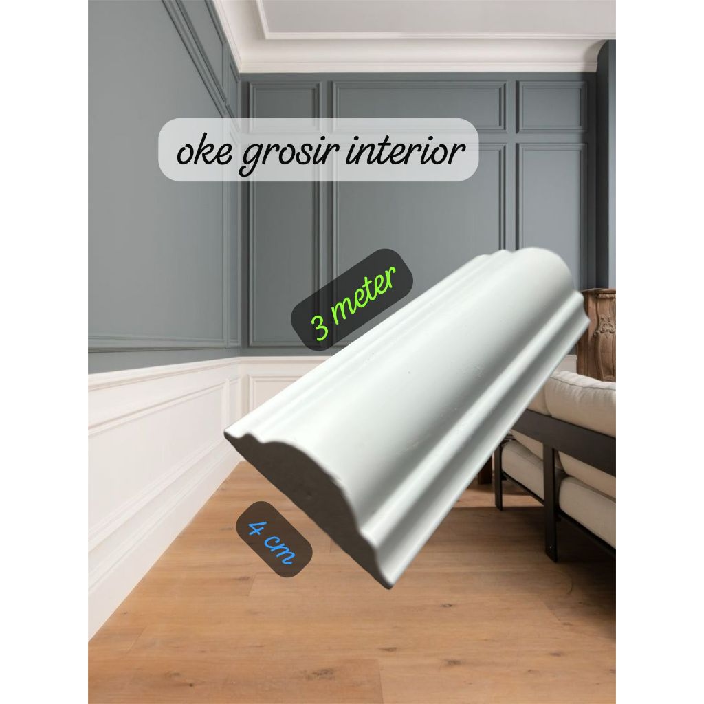 Jual Molding pvc 4cm x 3meter CANDI non custem bahan pvc premium ...