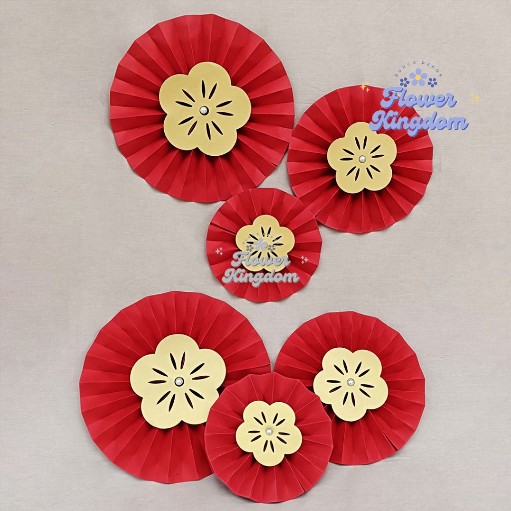 Jual Paper Fans Pearl Blossom FU Imlek Chinese Hias Dekorasi CNY Bunga ...