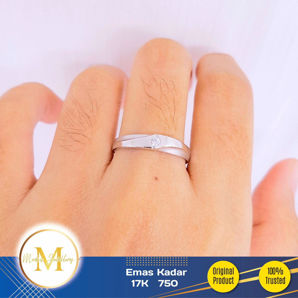 Jual MODIS JEWELLERY - Cincin Wedding Ring Putih - Emas 17k 750 ...