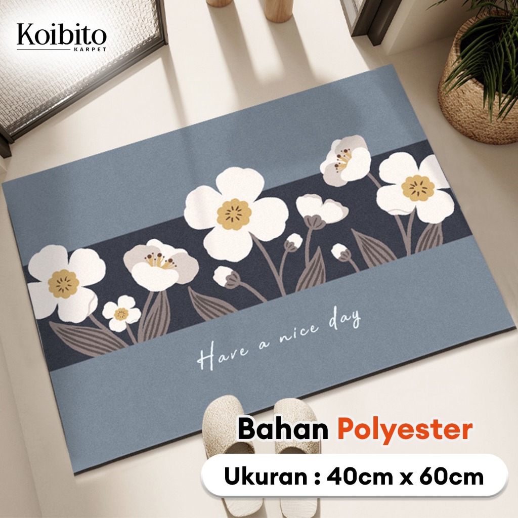 Jual [Koibito] Keset Lantai/Keset Kaki Anti Slip Ukuran 40x60CM Motif