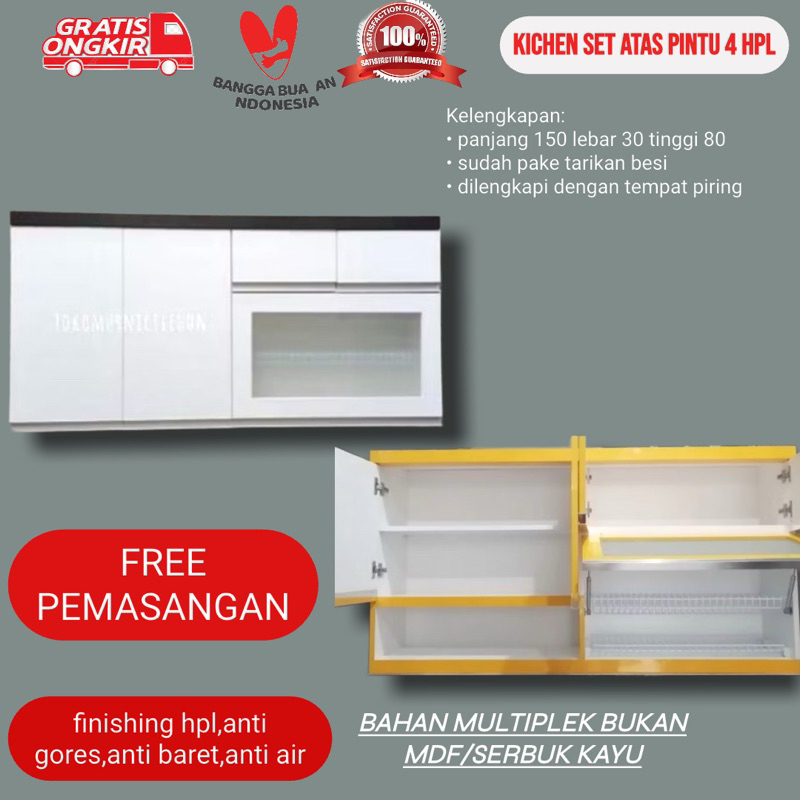 Jual (FREE ONGKIR & FREE PEMASANGAN) KABINET KICHEN SET ATAS HPL PINTU ...