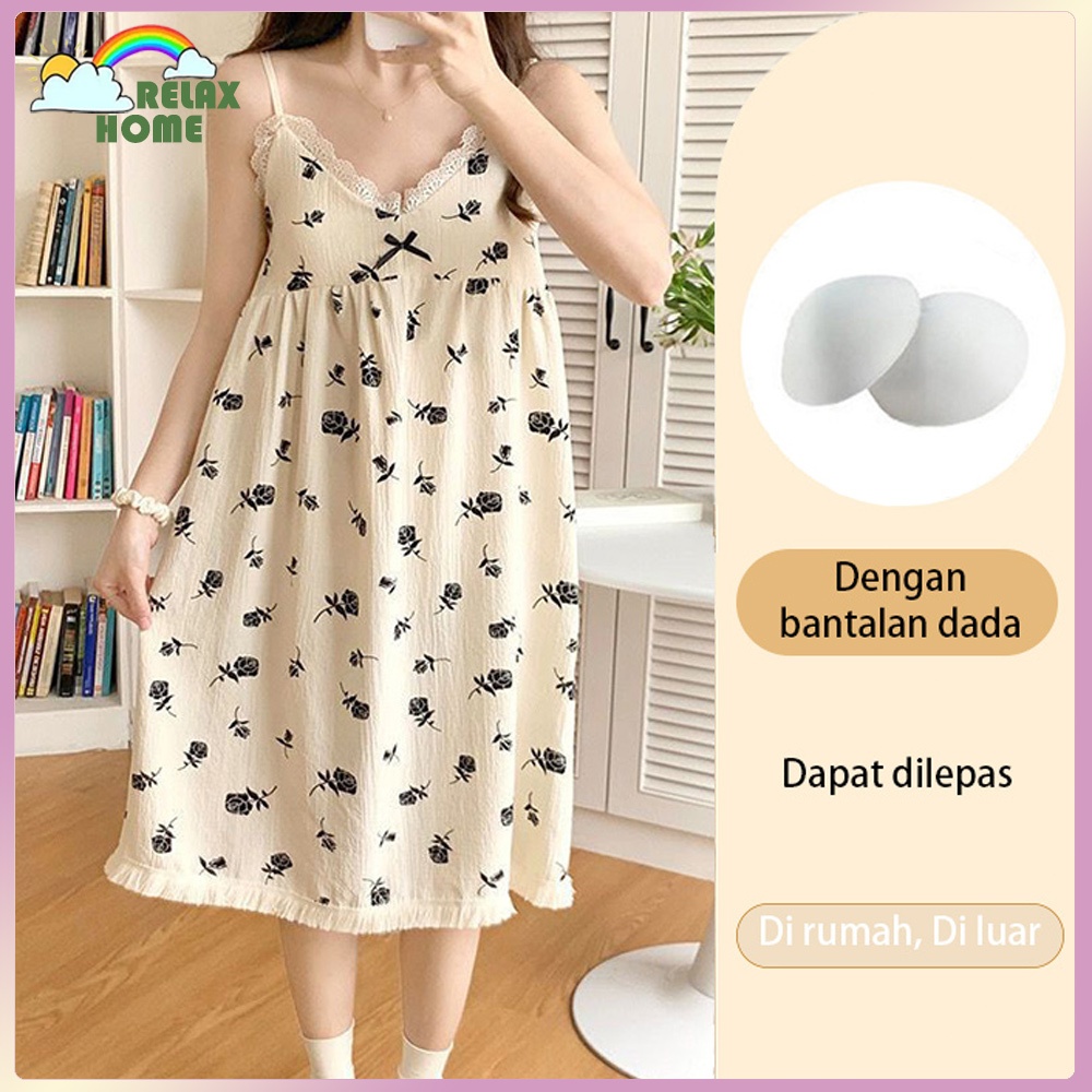 Jual RELAX HOME Baju tidur tali satu, baju tidur renda tali ikat yang ...