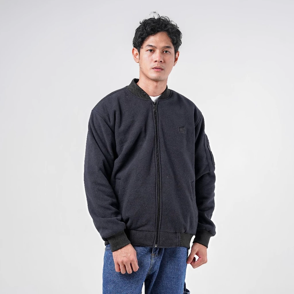 Gambar 6 Jaket Bomber Pria Keren 2026 – House of Smith Bomen Black #5 Stylish & Premium