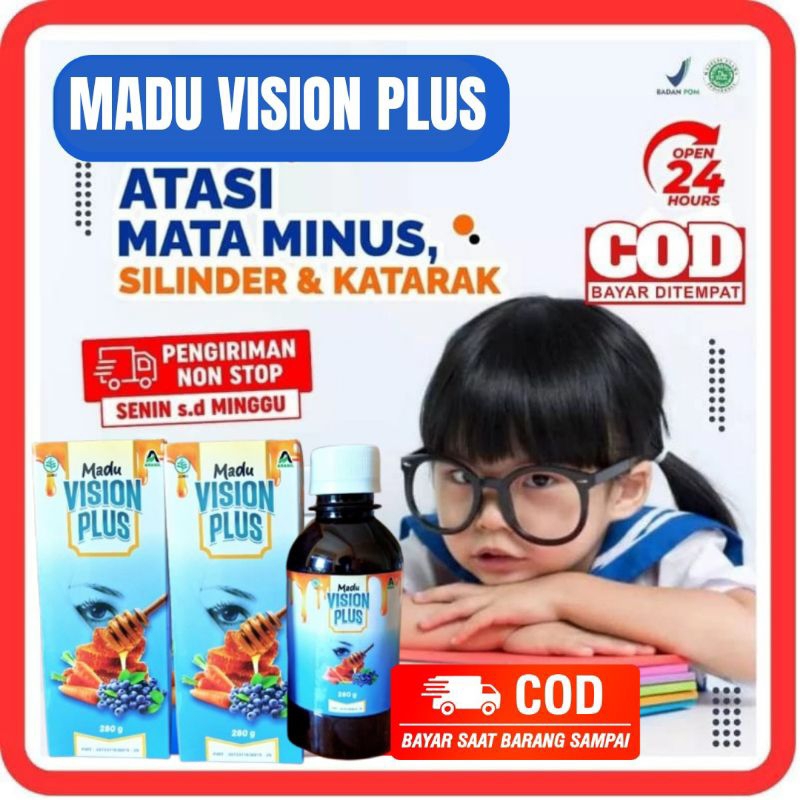 Jual [𝗕𝗜𝗦𝗔 𝗖𝗢𝗗] 𝗠𝗔𝗗𝗨 𝗩𝗜𝗦𝗜𝗢𝗡 𝗣𝗟𝗨𝗦 - MADU SUPER VISION VITAMIN MATA ...