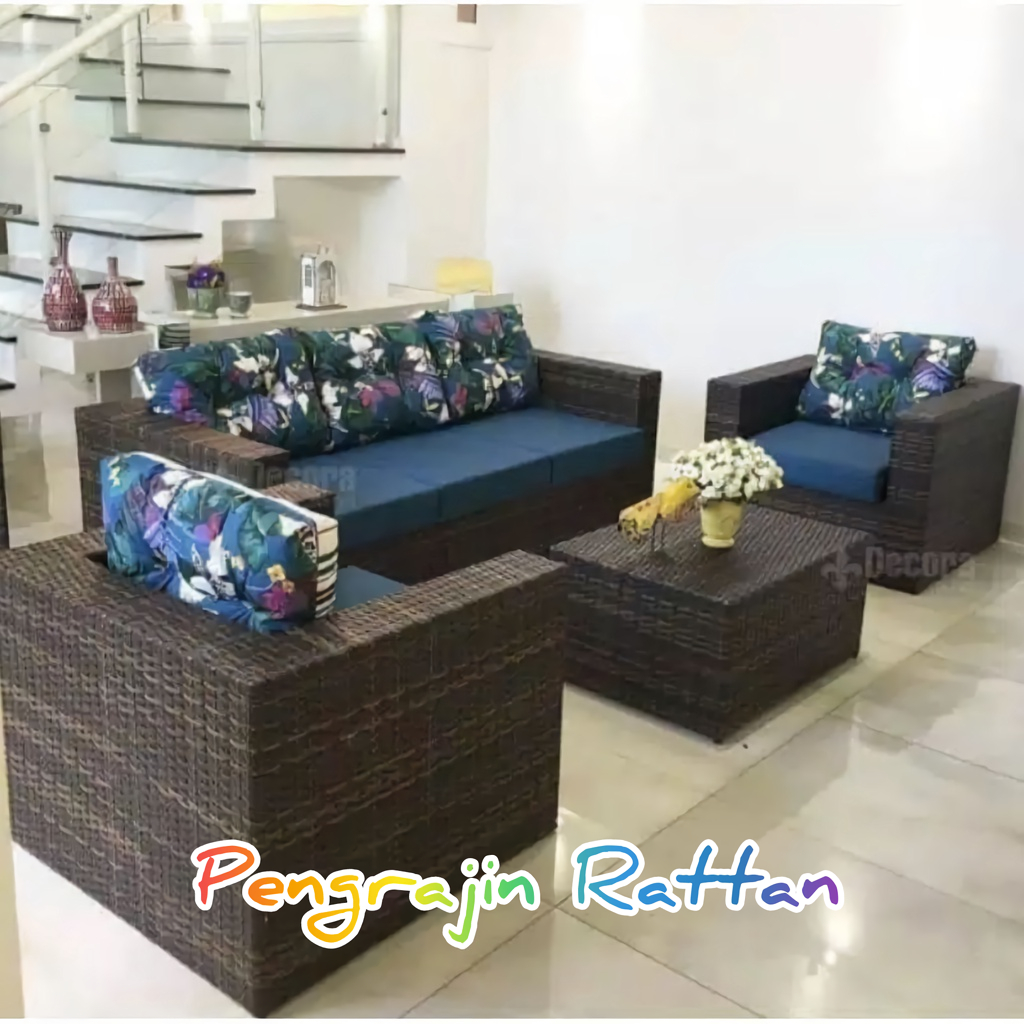 Jual Set Kursi Korsi Bangku Sofa 311 Anyaman Rotan Sintetis