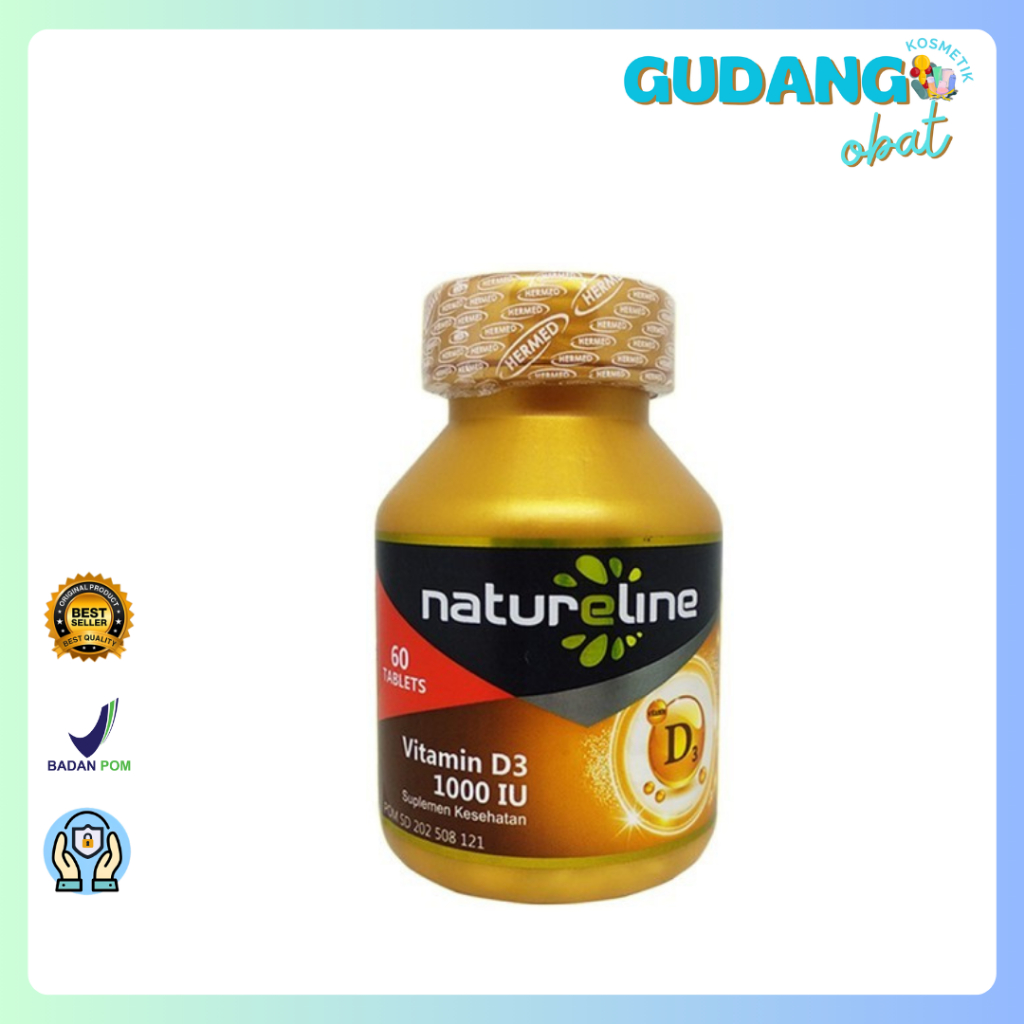 Jual NatureLine Vitamin D3 1000 IU 60's - Calcium Tulang | Shopee Indonesia