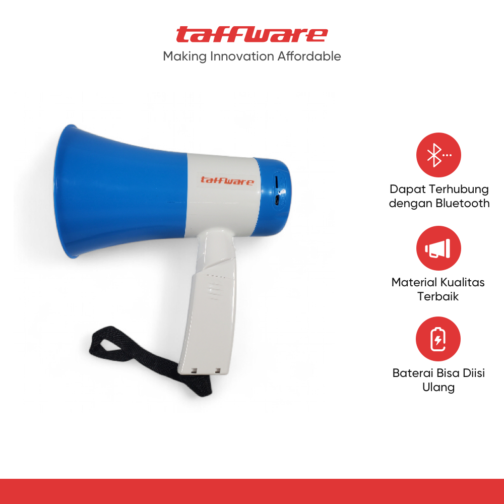 Jual Taffware Megaphone Bluetooth Multifunctional Shouter 25W - 619FB ...