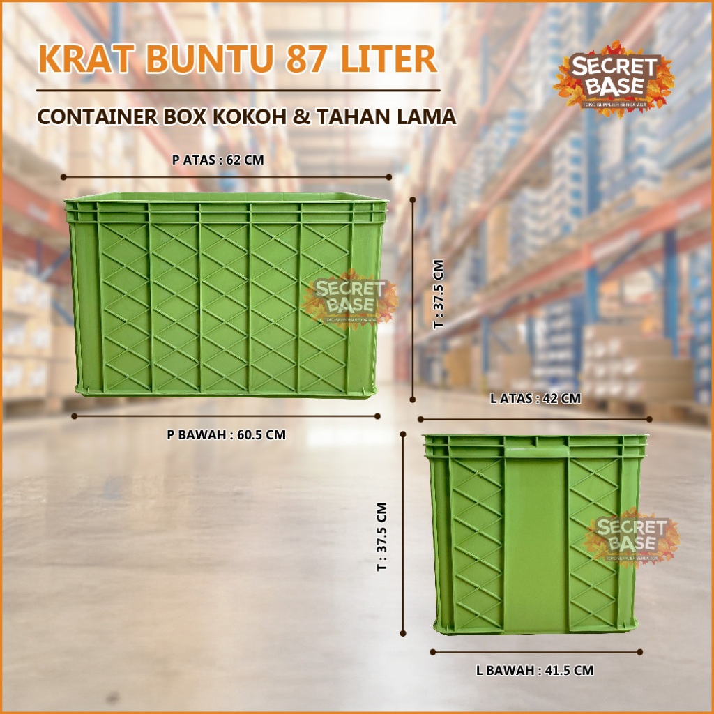 Jual KRAT BUNTU 87 LITER - Bak Ikan Plastik / Container Box Plastik ...