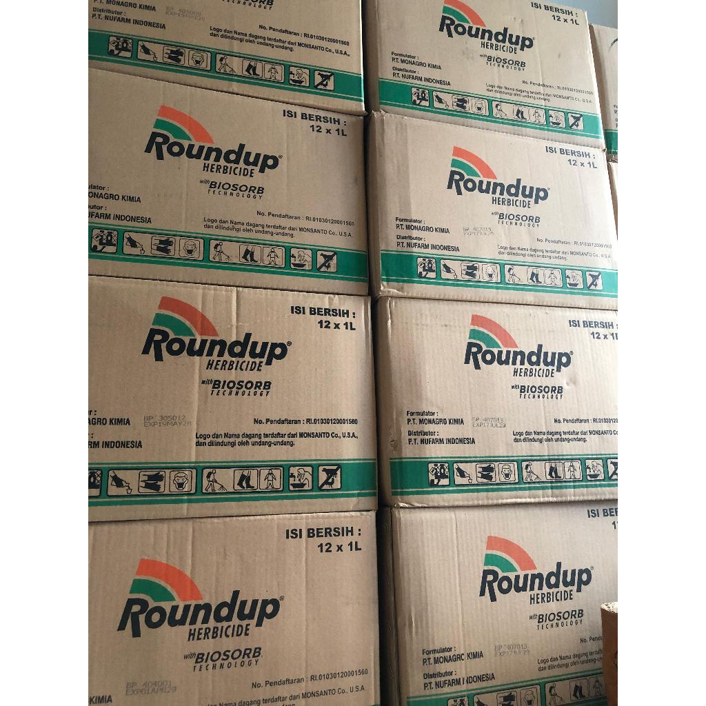 Jual 1 KARTON Roundup 486 SL Obat Pembasmi Rumput Liar 1 Liter Roundup ...