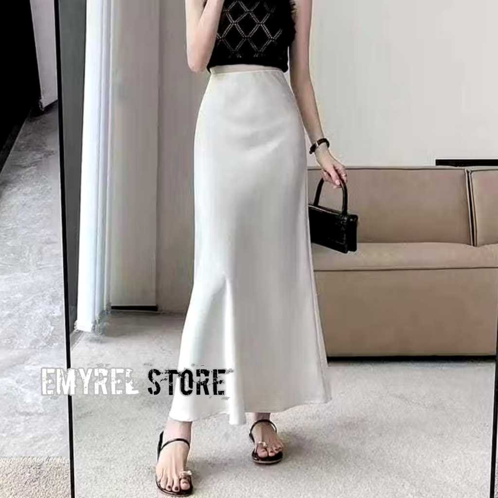Jual ROK SATIN LONG SKIRT || ROK SATIN PANJANG PREMIUM | Shopee Indonesia
