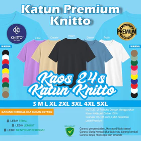 Kaos Polos Katun KNITTO Combed 24 Big Size ( Asli Katun 24s Bergaransi )