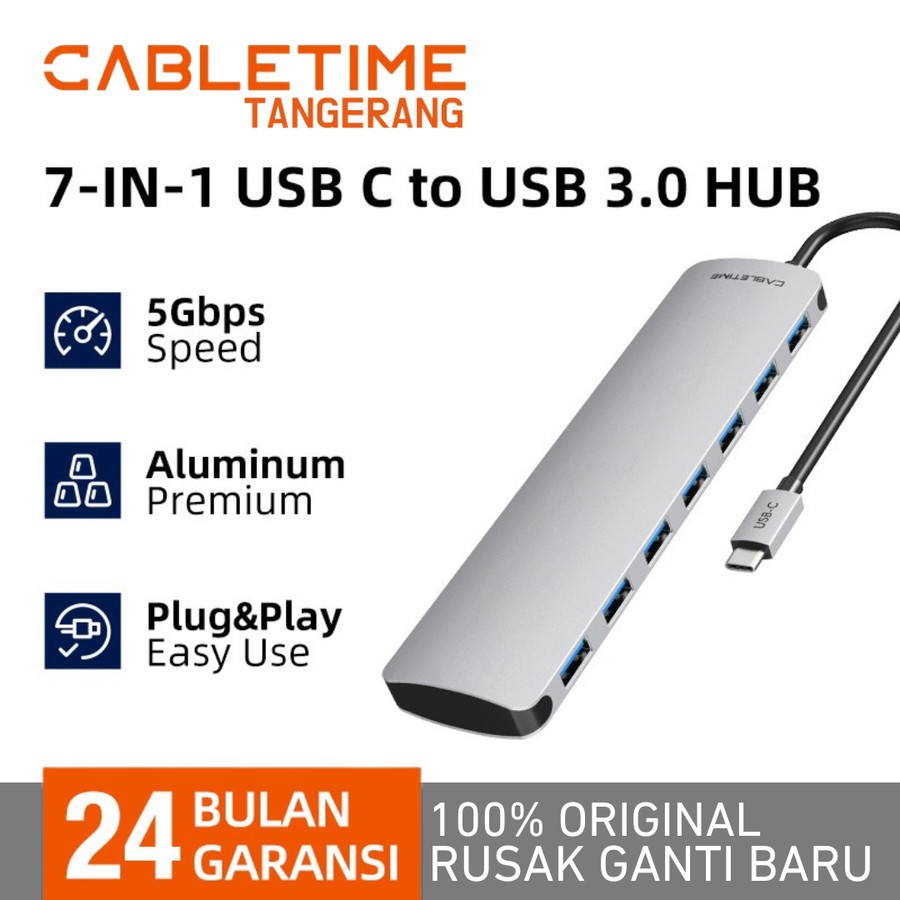 Jual CABLETIME USB Hub Type C to Multiport USB 3.0 For Android Windows ...