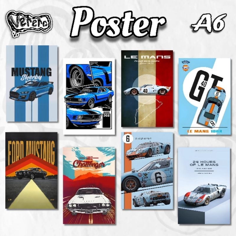 Jual Poster Pack Ford GT Muscle Car isi 8 Pcs A6 | Shopee Indonesia