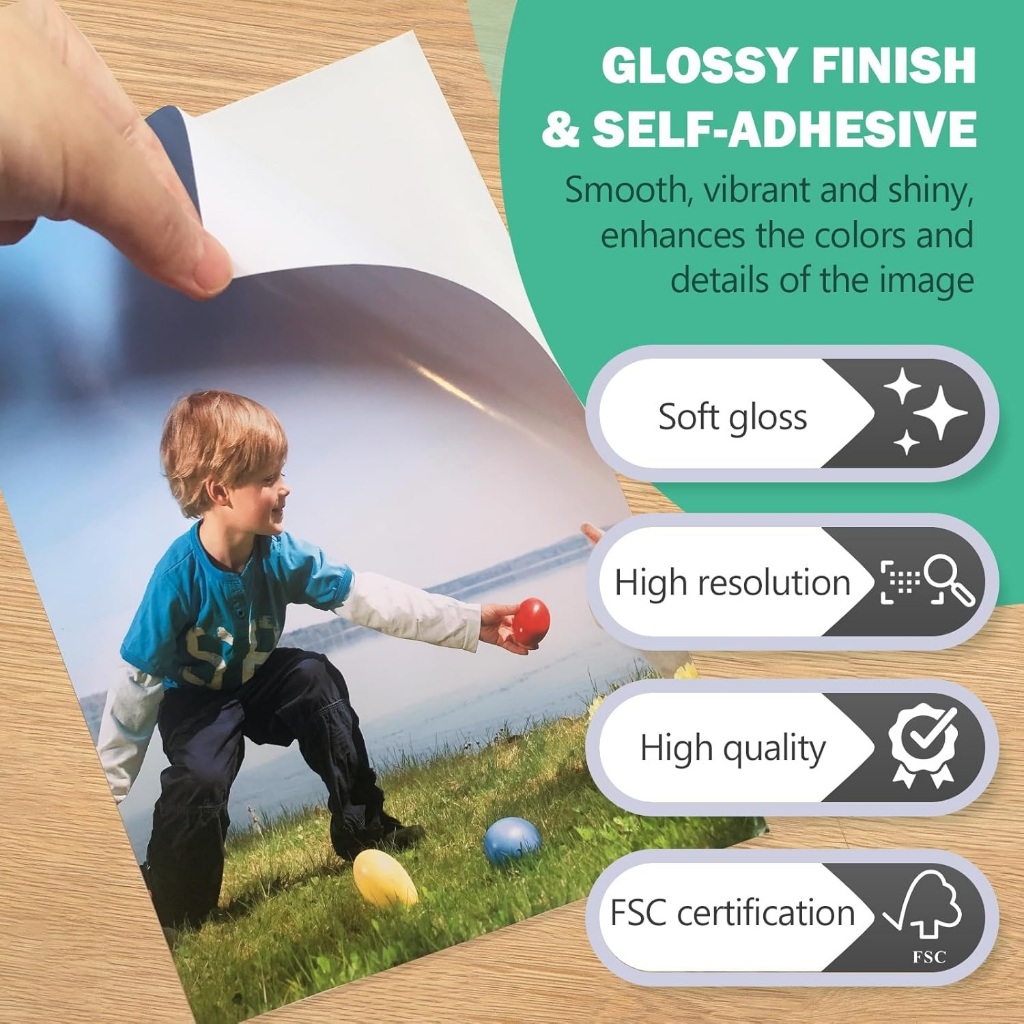 Jual Sticker Photo Paper A4 120gsm / Glossy Sticker A4 / Kertas Cetak ...