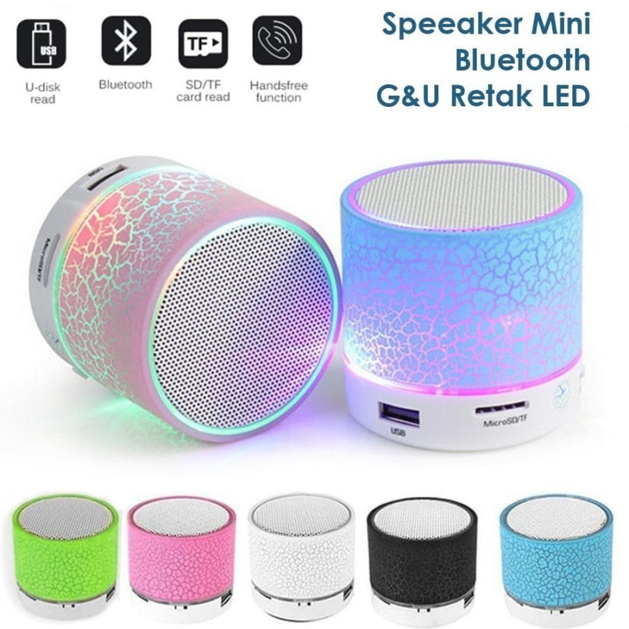 Jual Speaker Mini Bluetooth Portable Retak Lampu Led Music Box ...