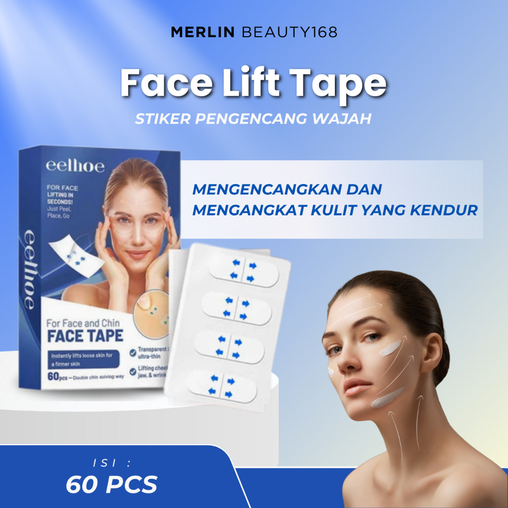 Jual EELHOE Face Lift Tape 60pcs Invisible Face Lift Stickers ...