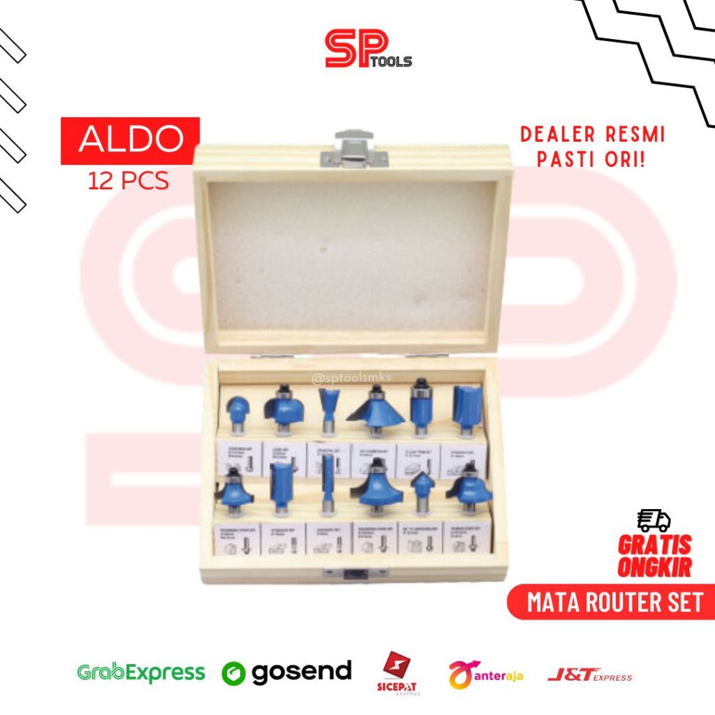 Jual MATA ROUTER / ROTER / RUTER / PROFIL KAYU SET 12PCS ALDO | Shopee ...