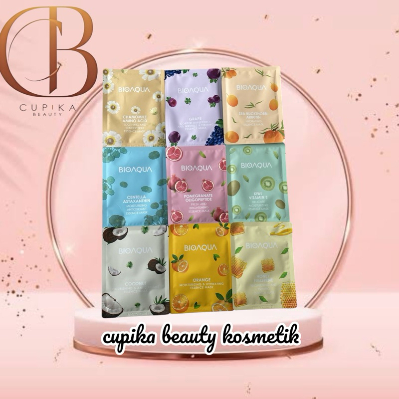 u,az} [min 3] BIOAQUA sheet mask - masker wajah tisu brightening and moisturizing