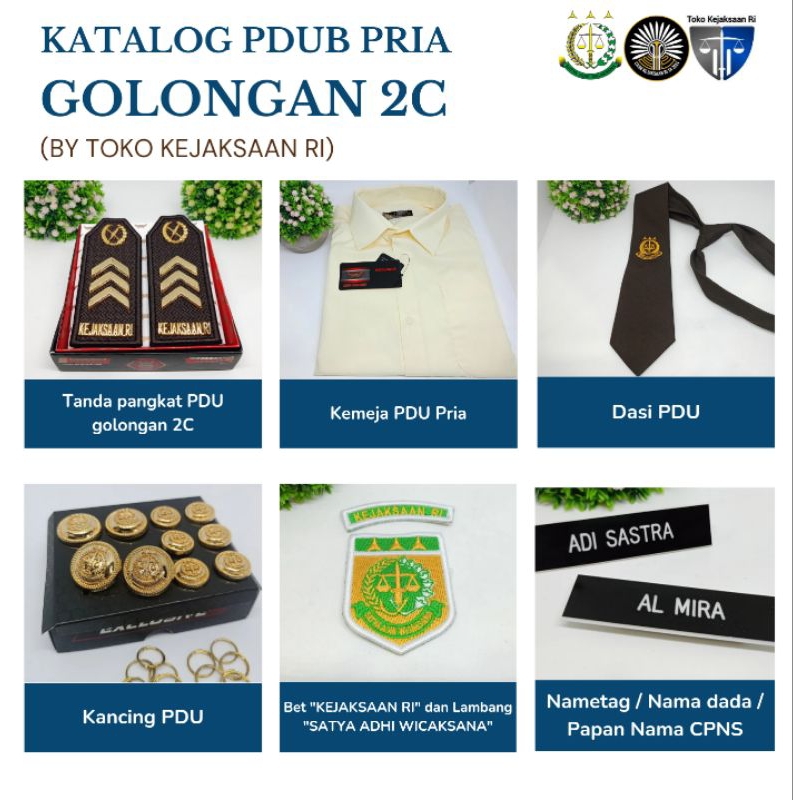 Jual TOKO KEJAKSAAN RI - GOL 2C PAKET TANPA KAIN ATRIBUT PDH PDUK PDUB ...