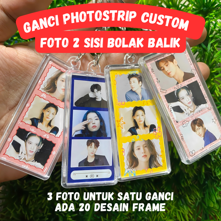 Jual GANTUNGAN KUNCI PHOTOSTRIP CUSTOM (3 FOTO)/PHOTOSTIP DUA SISI/SATU ...