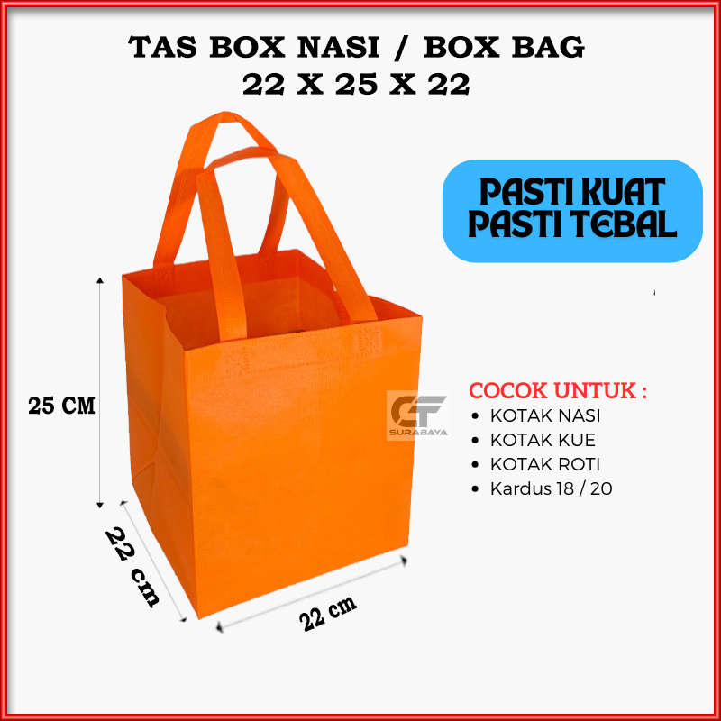 Jual Tas Box Nasi Ukuran 22x25x22 | Tas Sponbond | Tas Roti Kue | Tas ...