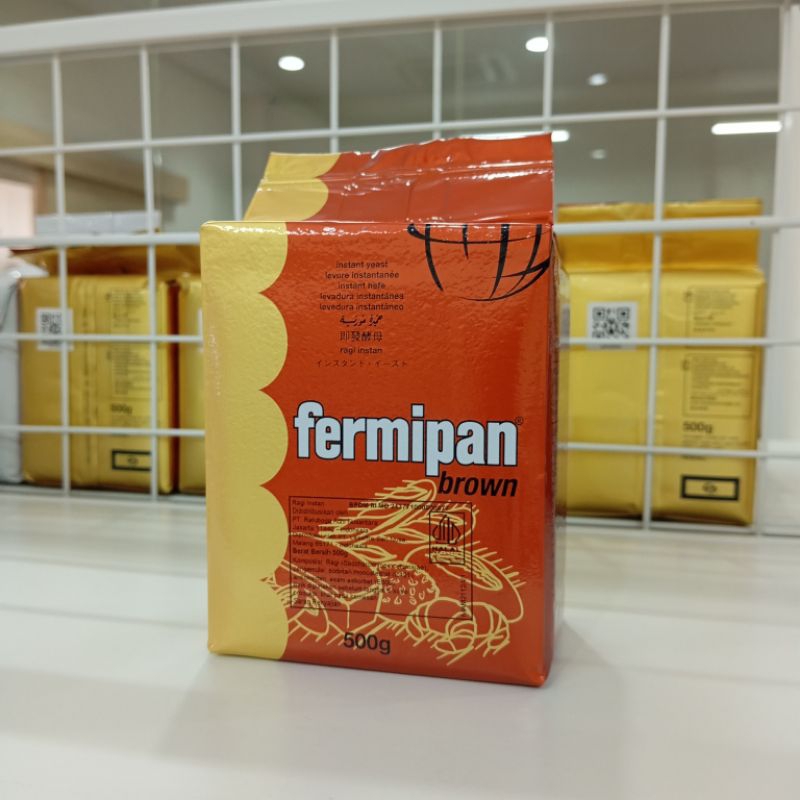 Jual Fermipan Brown Ragi Kering Dry Yeast 500g Instant Pengembang Roti ...