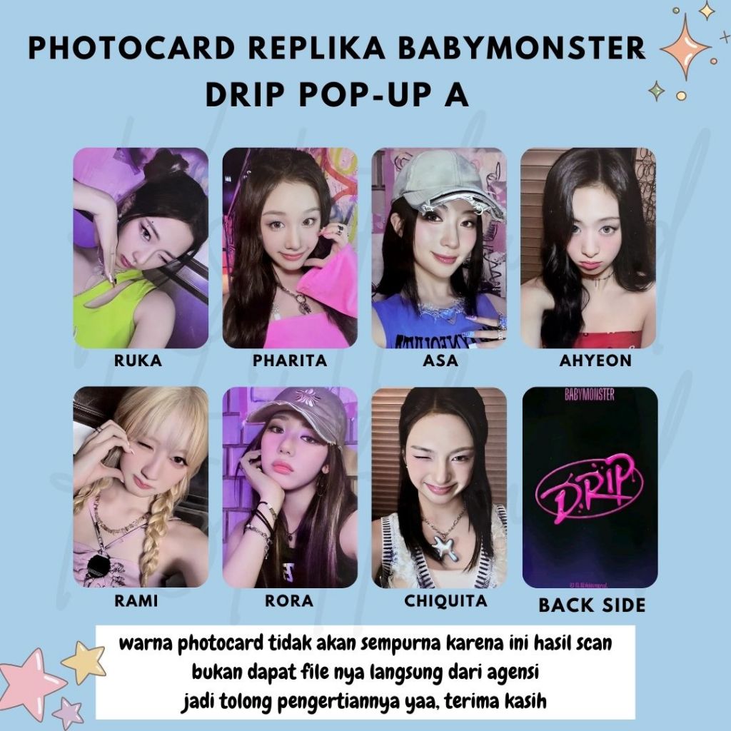 Jual Photocard replika unofficial babymonster drip by kstuffku.id ...