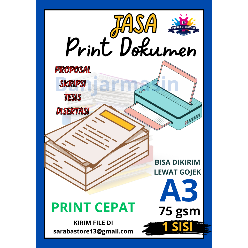 Jual PRINT FILE HITAM PUTIH A3 MURAH | Shopee Indonesia