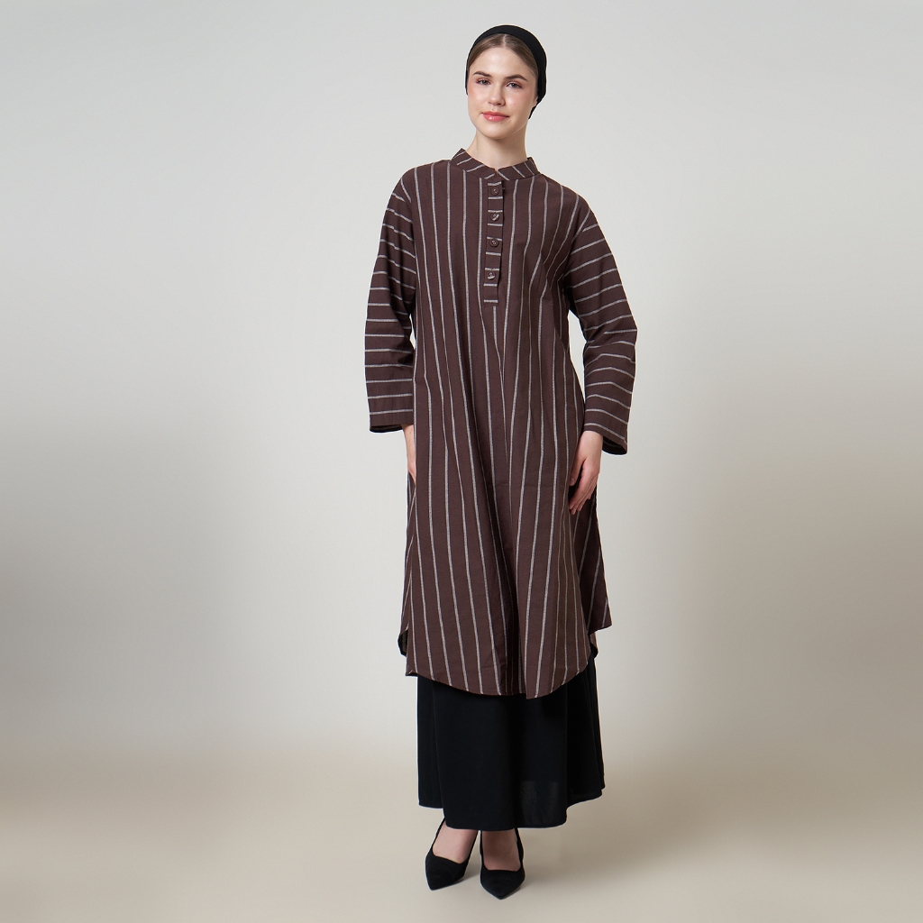 Jual Dhoby Ghout Tunik Panjang Premium Wanita Coklat Muslim Modern All ...