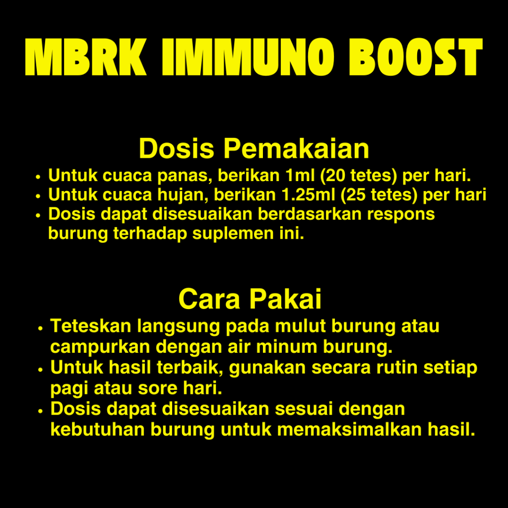Jual MBRK Pro: IMMUNO BOOST | Multivitamin Harian Burung Kicau ...