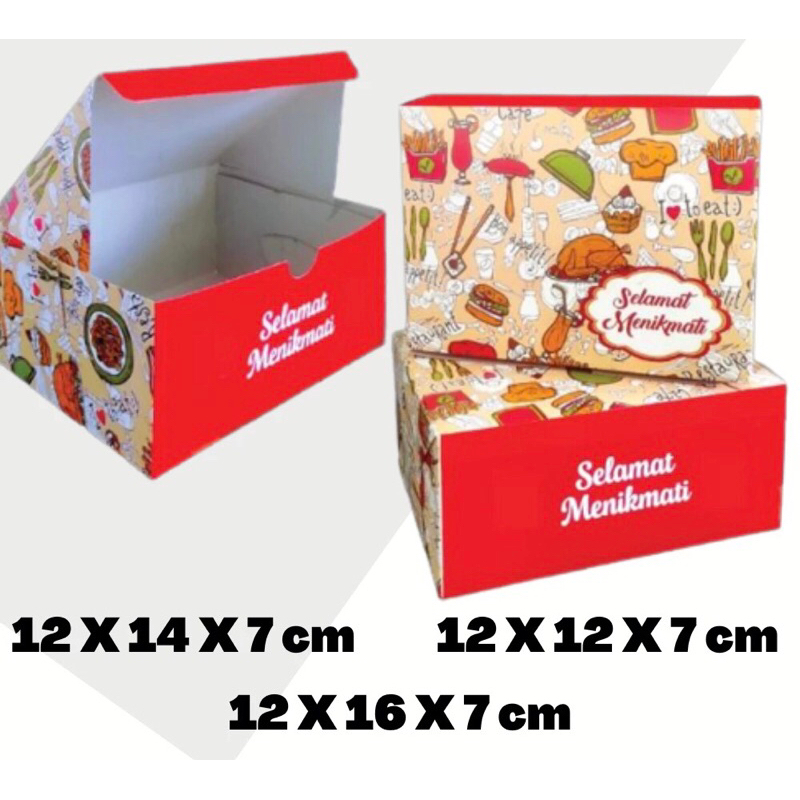 Jual Kotak Dus Snack box Kue Motif 12x12 12x14 12x16 / Box Kardus snack ...