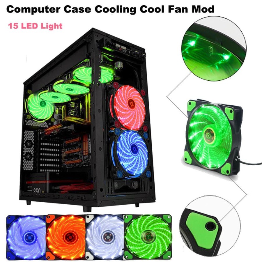 Jual Fan casing PC/CPU 12cm Gaming LED/RGB kipas komputer | Shopee ...