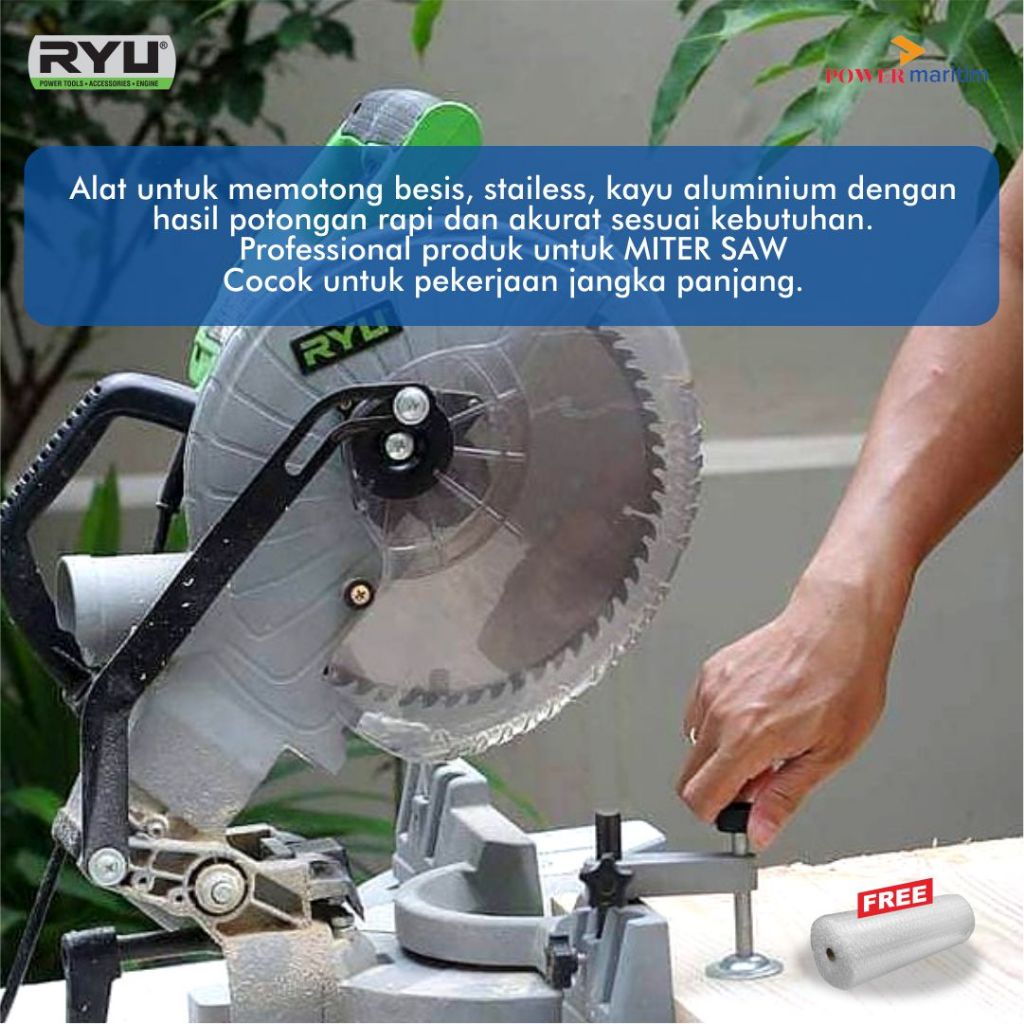 Jual Mesin Miter Saw 10 Inch Merk RYU Type RMS 255 Potong Besi ...