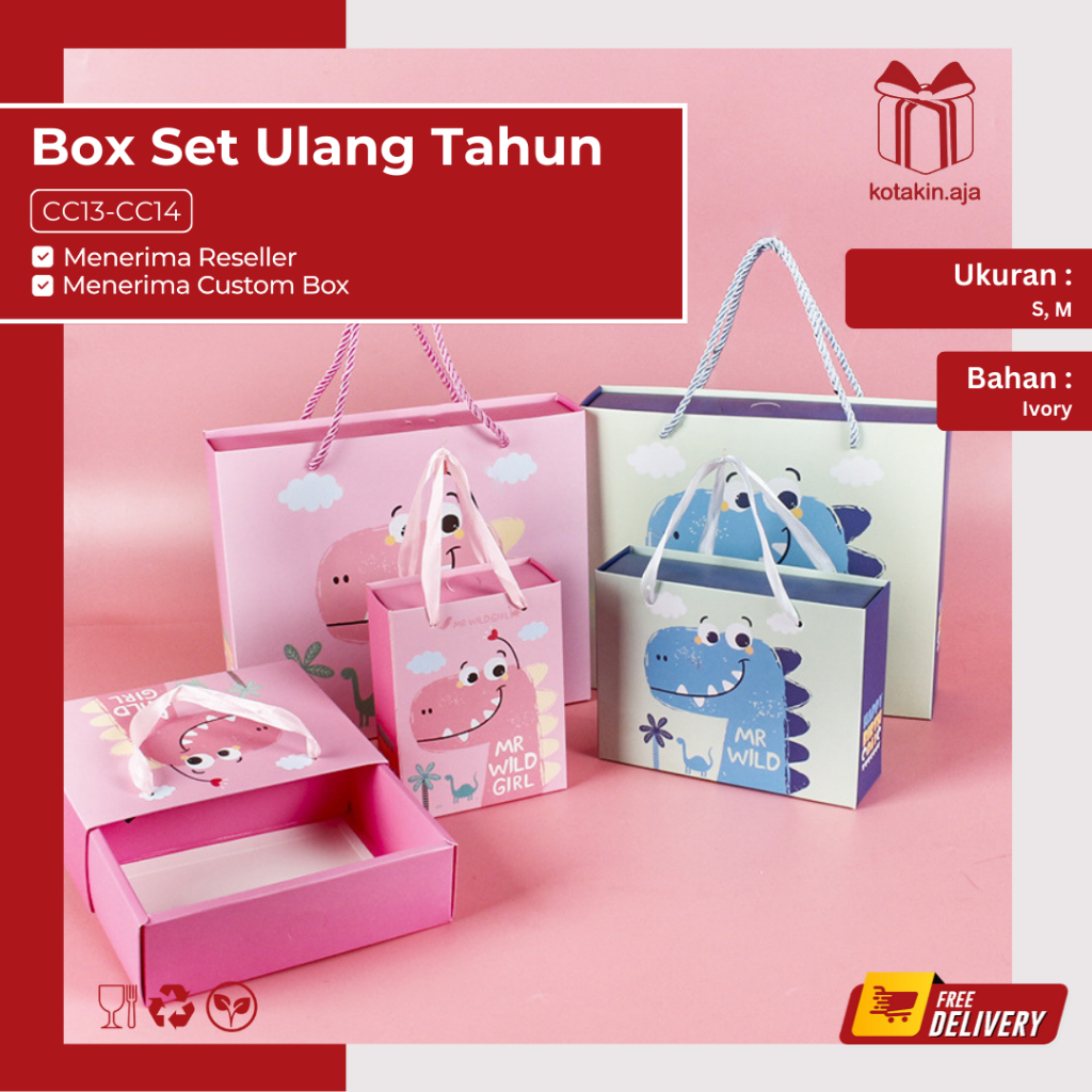 Jual Kotak Souvenir Ultah Anak / Box Hampers Ultah / Goodiebag Ultah ...