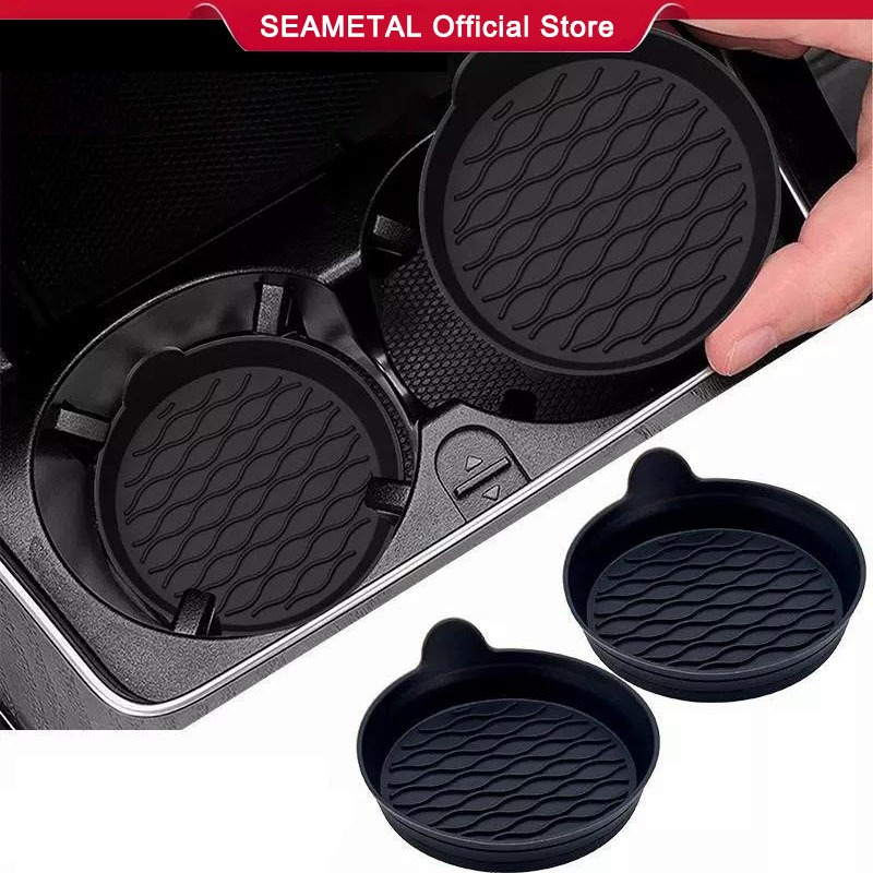 Tatakan Gelas Mobil Silikon Cup Holder Coaster Anti Slip Tempat SEAMETAL