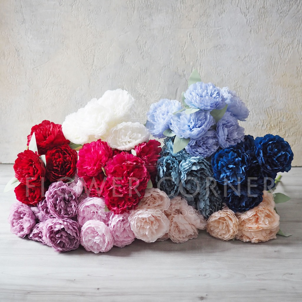 Jual Bunga Artificial Peony Group 7 Kuntum Bold Color (B25007) | Shopee ...