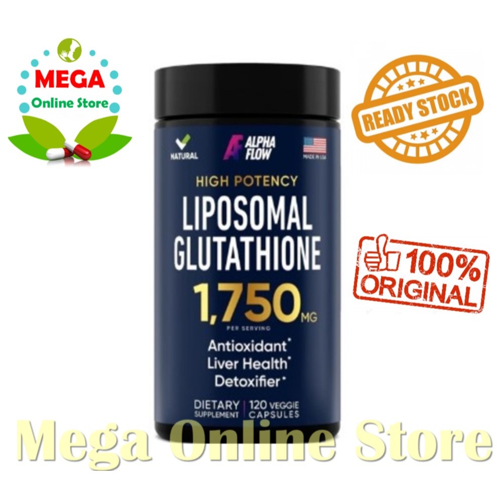 liposomal glutathione 1750mg Jual Alpha Flow Liposomal Glutathione 1750 MG + Vitamin C 120 Vcaps
