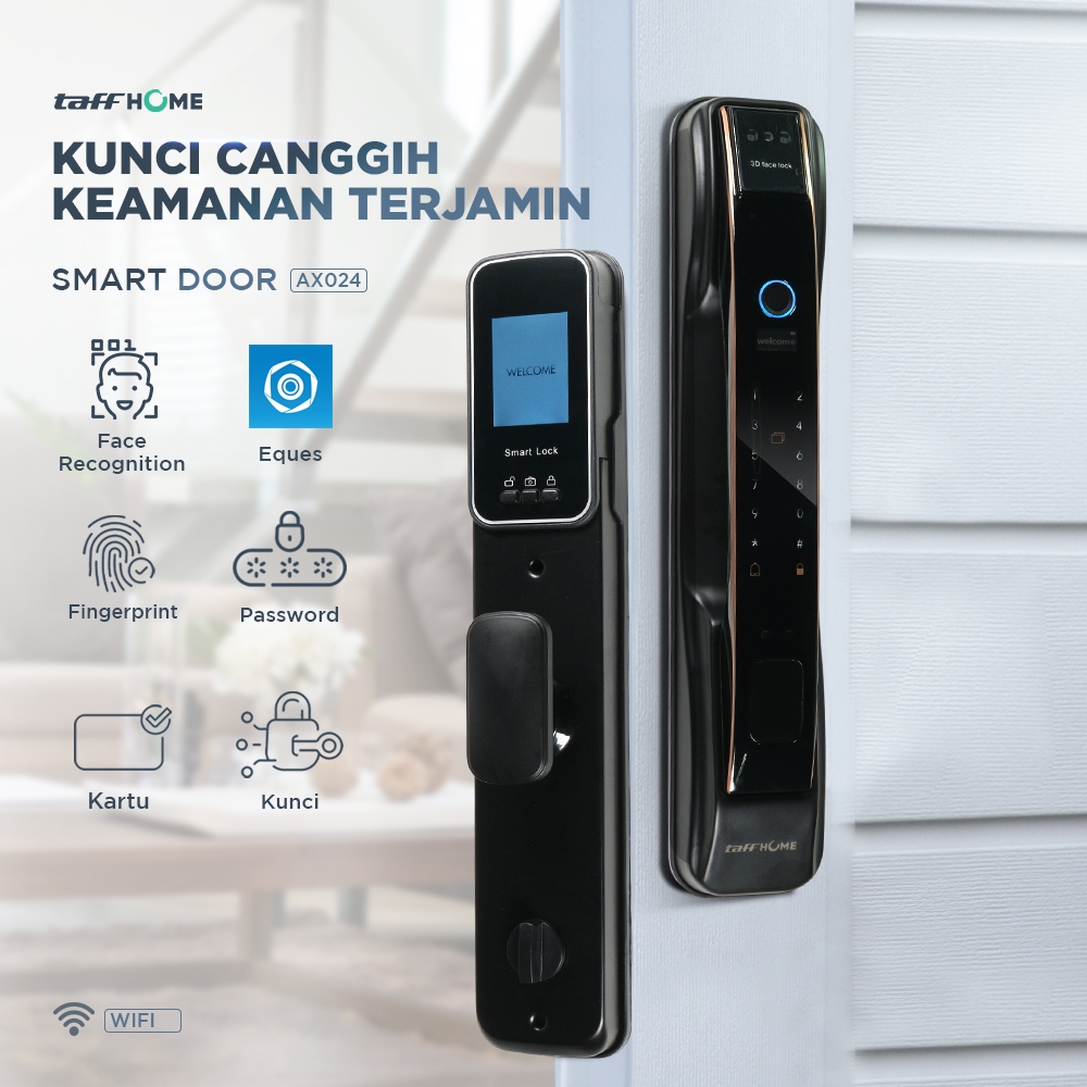 Jual Smart Door Lock Fingerprint 3D Face Recognition Password Key Card ...
