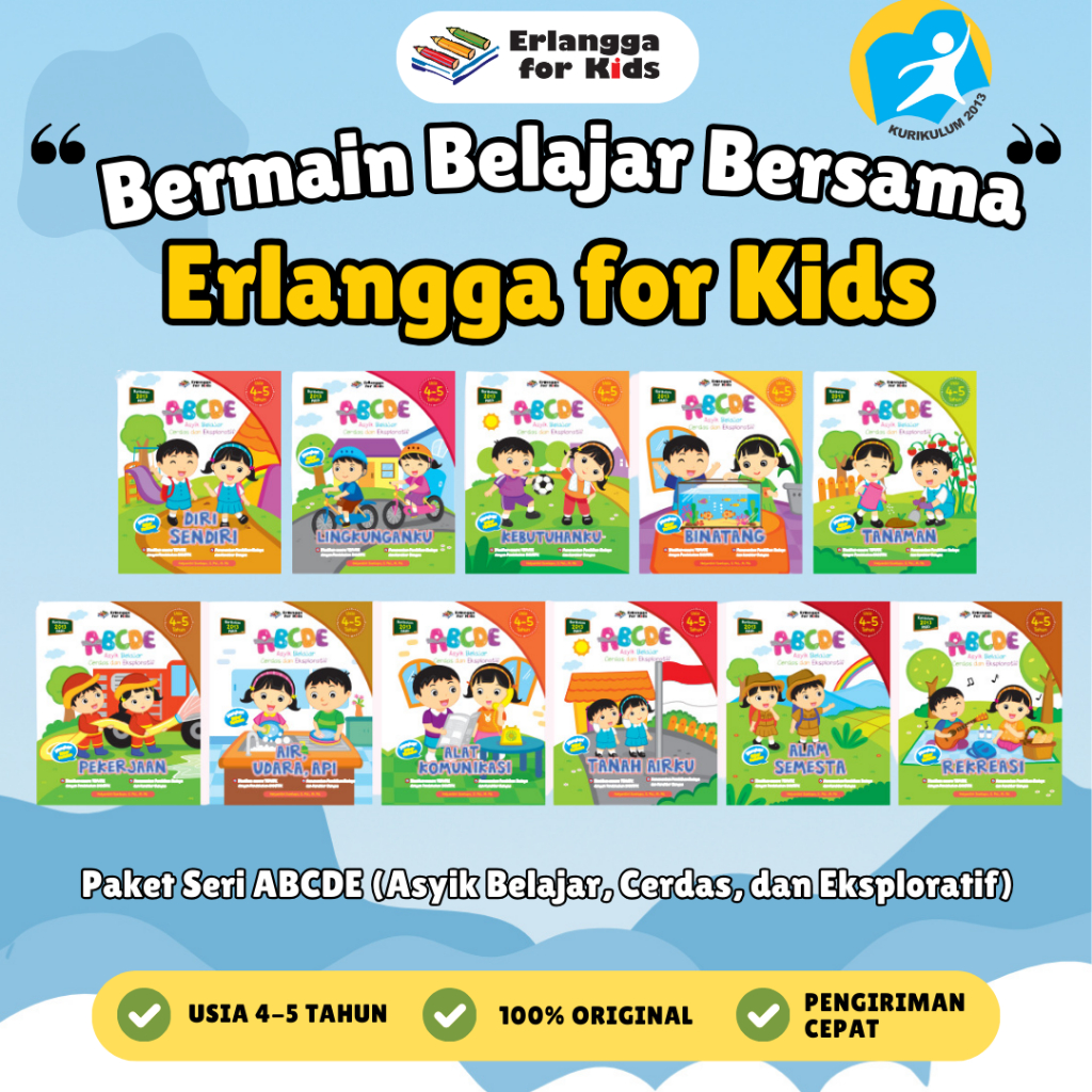 Jual [Erlangga] Buku Paket Aktivitas Paud: Seri ABCDE 4 5 Tahun ...