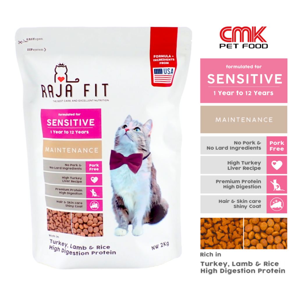 Jual CMK Raja Fit Cat Food Sensitive 2Kg High Protein 1-12 Thn Anti ...