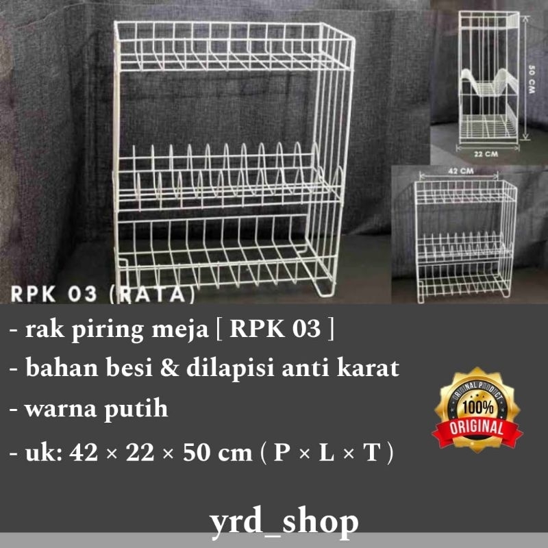 Jual RAK PIRING MEJA 3 SUSUN / RAK DAPUR / RAK WASTAFEL / RAK BESI ...