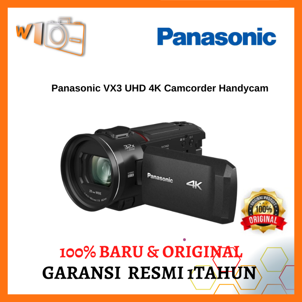 Jual Panasonic VX3 UHD 4K Camcorder Handycam GARANSI RESMI | Shopee ...