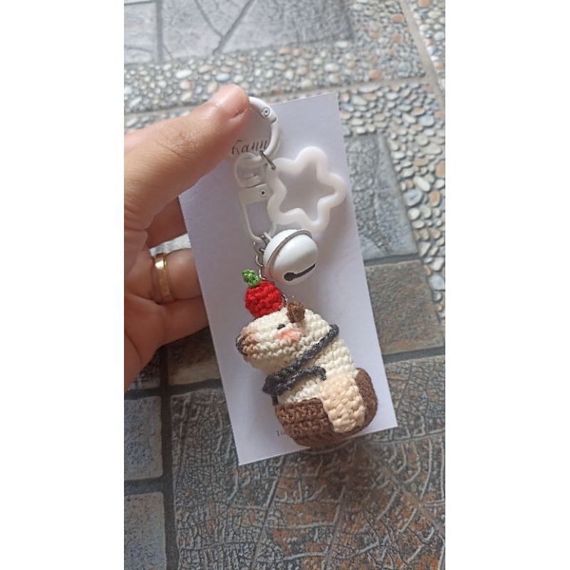 Jual keychain/gantungan crochet/rajutan/amigurumi capybara lucu imut ...