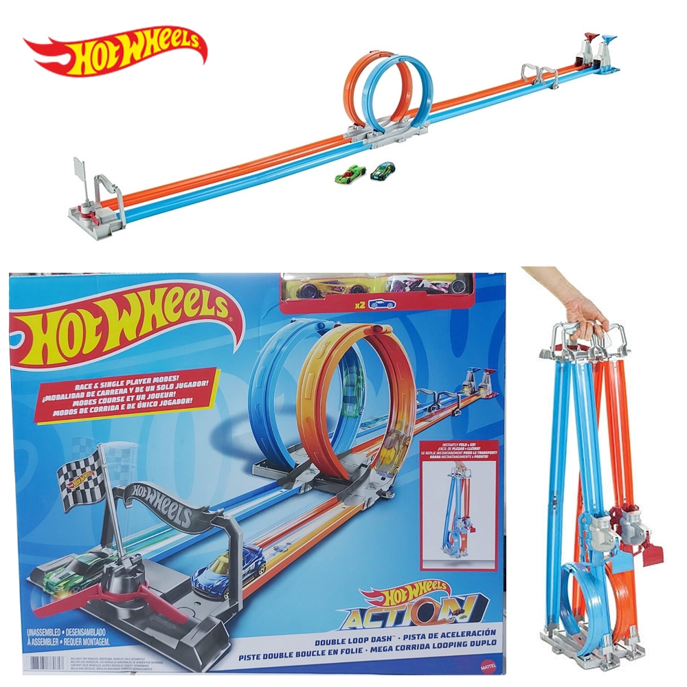 Jual HotWheels Double Loop Dash Trackset ORIGINAL Mattel | Shopee Indonesia