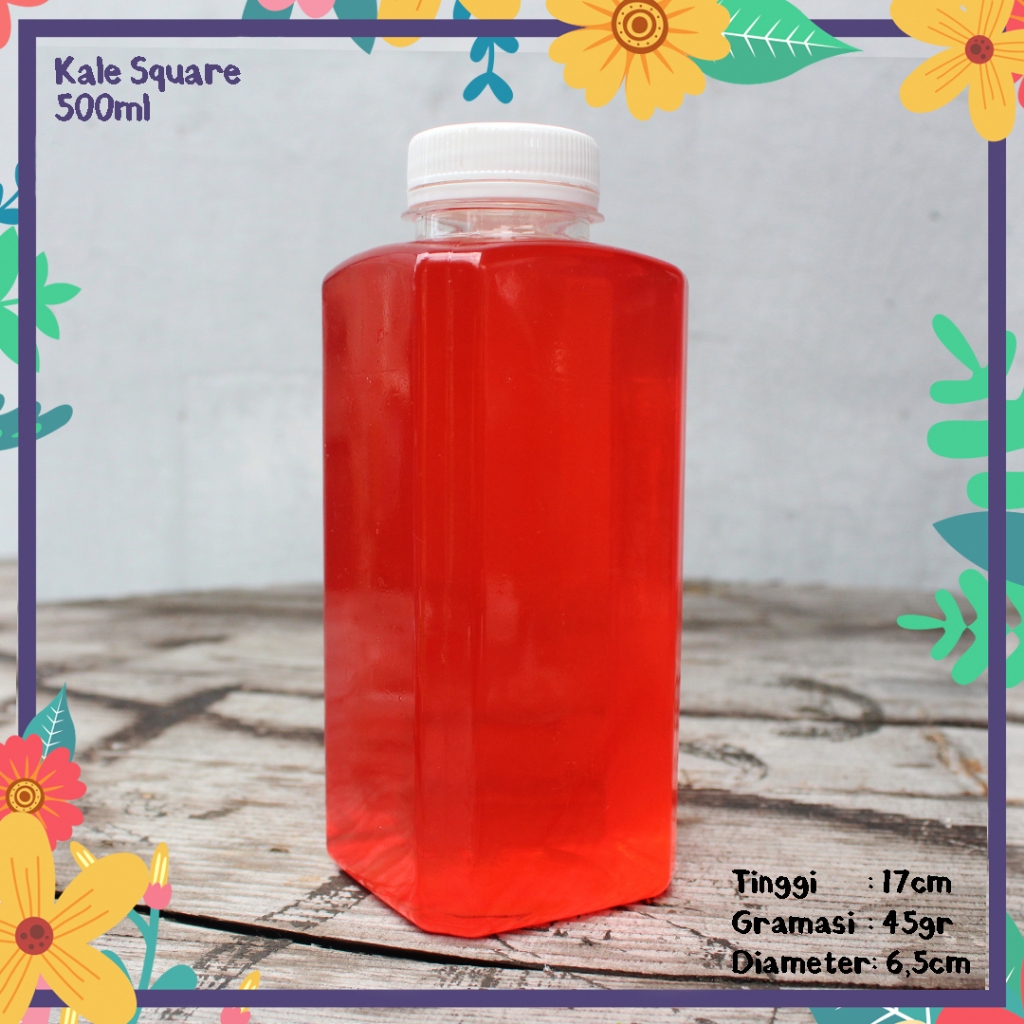 Jual BOTOL PLASTIK KALE KOTAK 500ML TEBAL PET FOODGRADE KEMASAN MINUMAN ...