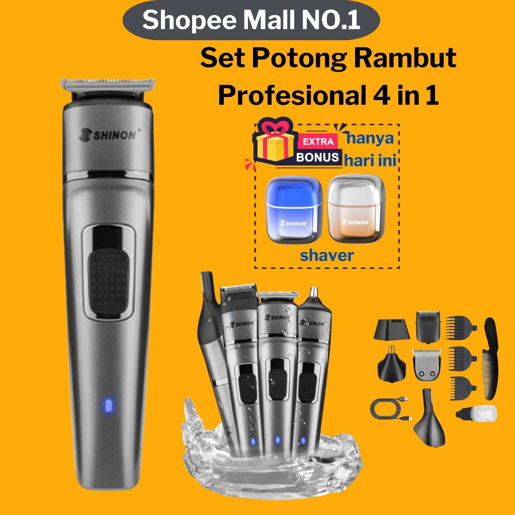 Jual Mesin Cukur Rambut Set Potong Rambut Profesional 4 in 1 Man ...