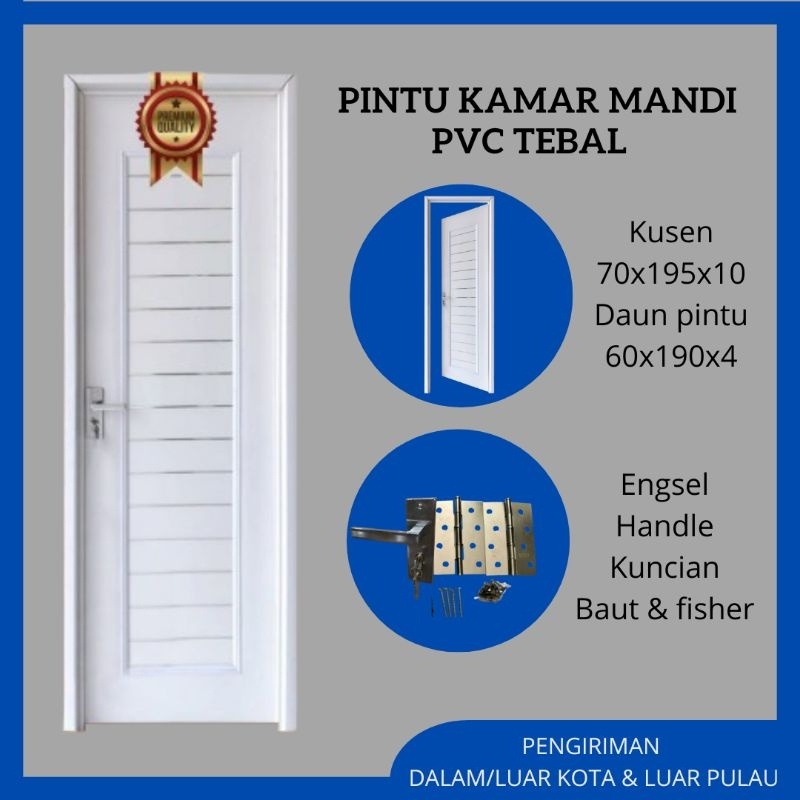 Pintu Kamar Mandi PVC full panel Mydoor - Tebal & Berkualitas